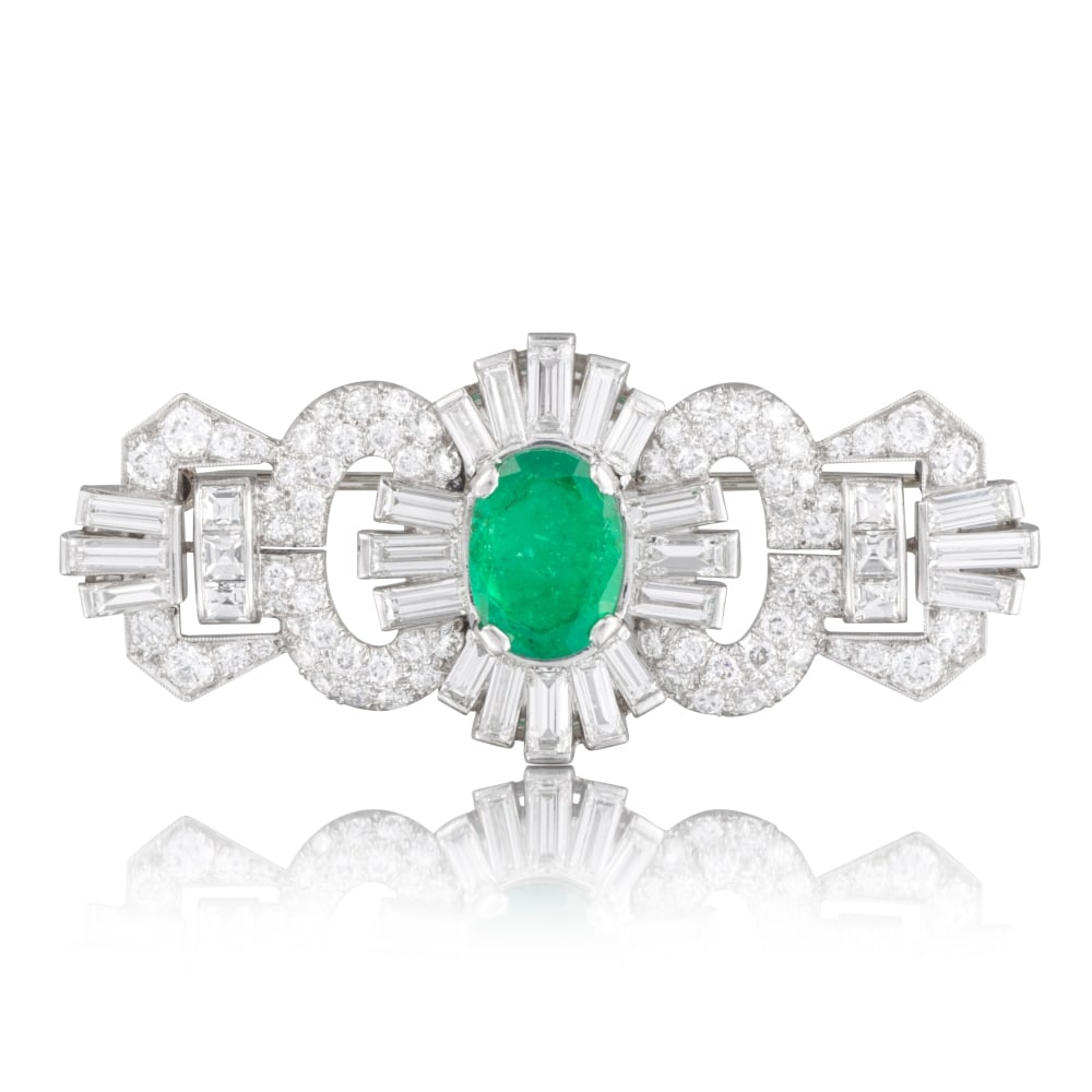 BROCHE ÉMERAUDE ET DIAMANTS (1 of 1)