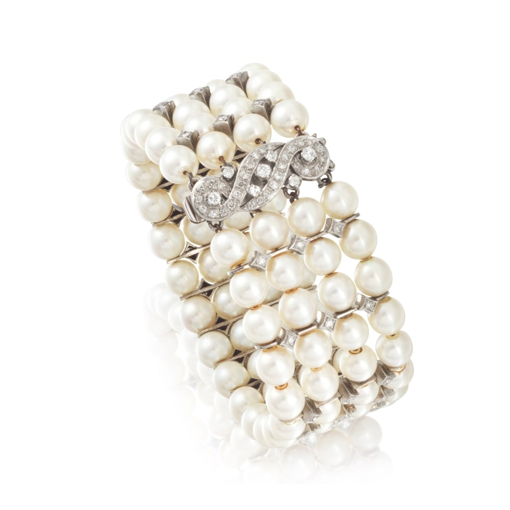 BRACELET PERLES DE CULTURE ET DIAMANTS (1 of 1)