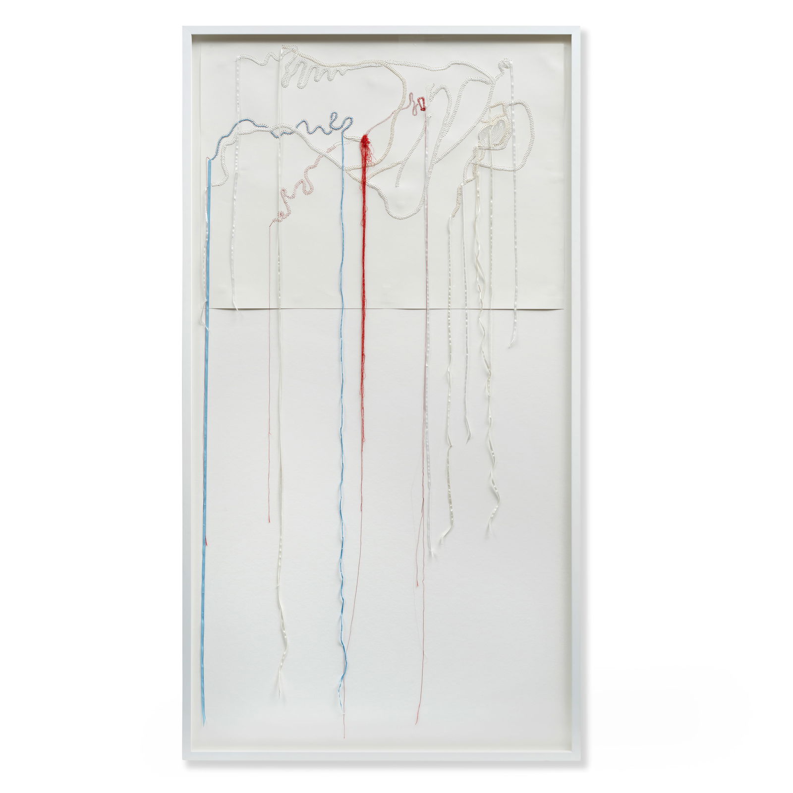 Nicholas Hlobo (South African, born 1975) Inkosana: Nicholas Hlobo (South African, born 1975) Inkosana ribbon and thread on paper 198 x 100cm (77 15/16 x 39 3/8in). Footnotes: Provenance Stevenson, Cape Town; Acquired from the abov