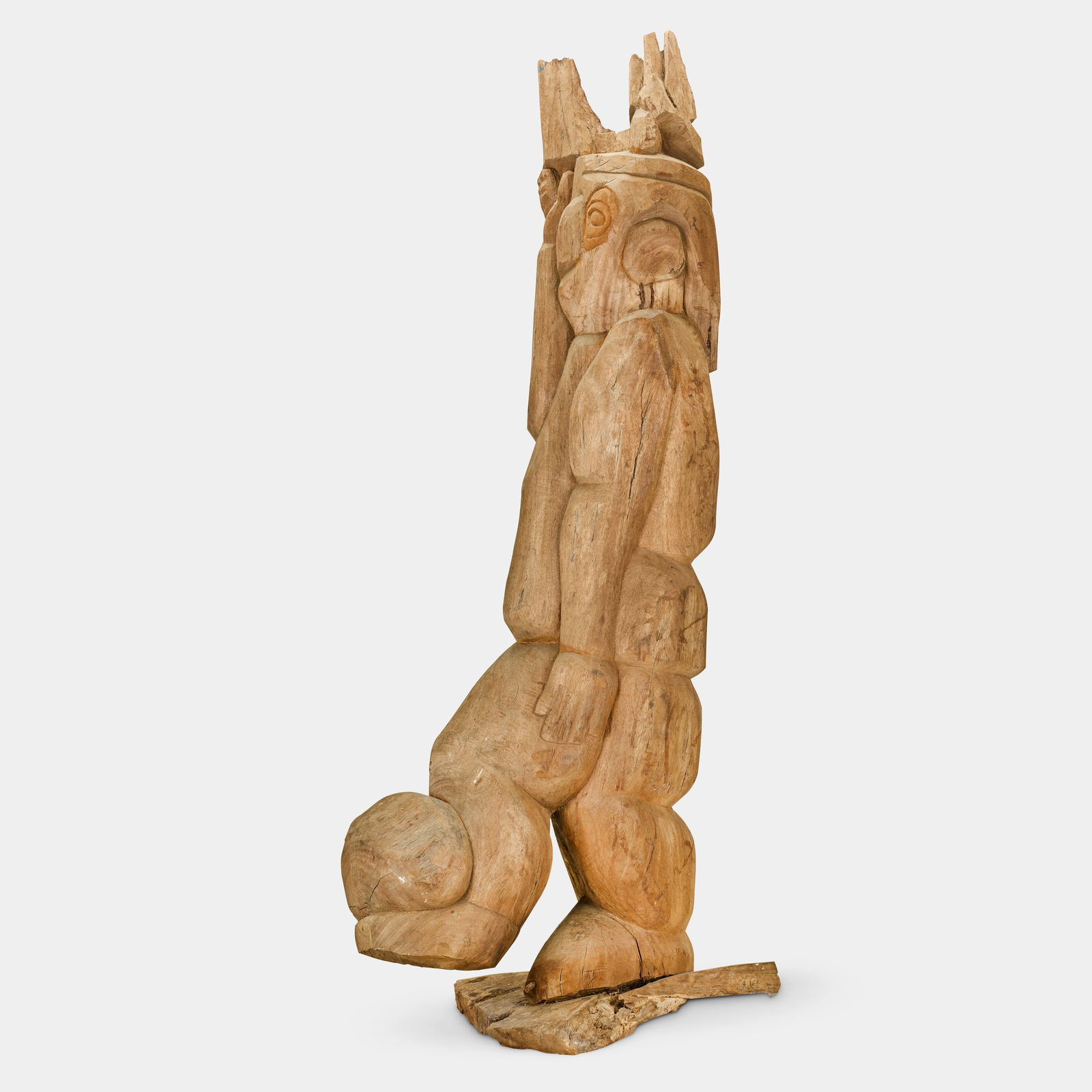 Jackson Mbhazima Hlungwane (South African, 1923-2010) Christ playing football: Jackson Mbhazima Hlungwani (South African, 1923-2010) Christ playing football carved wood 222 x 91 x 59.5cm (87 3/8 x 35 13/16 x 23 7/16in). Footnotes: A similar work by the artist bearing the same ti
