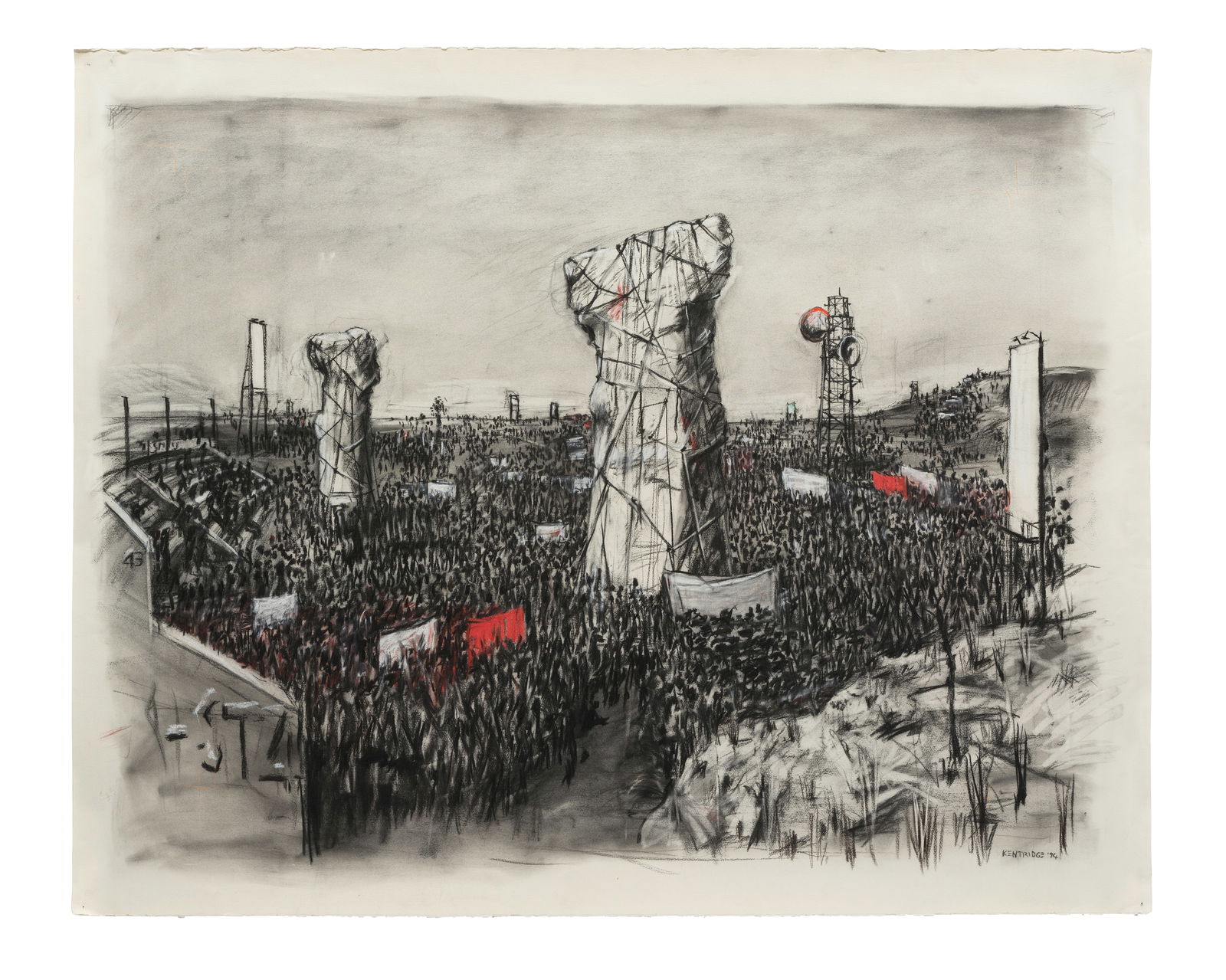 William Kentridge (South African, born 1955) Monument from Mango Groove's 'Another Country' (1 of 1)