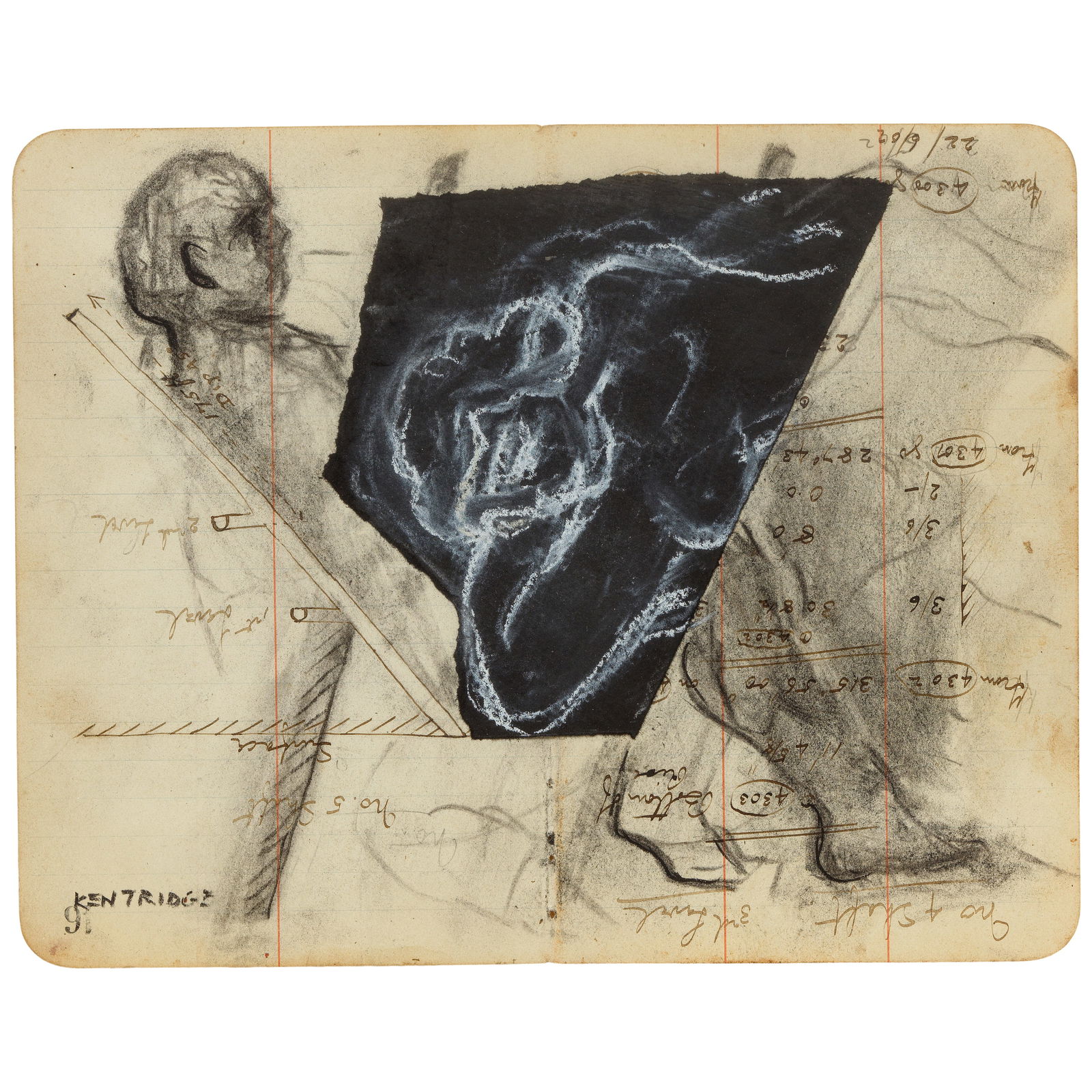 William Joseph Kentridge (South African, born 1955) A study for Summer Graffiti: William Joseph Kentridge (South African, born 1955) A study for Summer Graffiti signed 'KENTRIDGE' (lower left) charcoal and ink on paper 18.5 x 23.5cm (7 5/16 x 9 1/4in). Footnotes: Prov