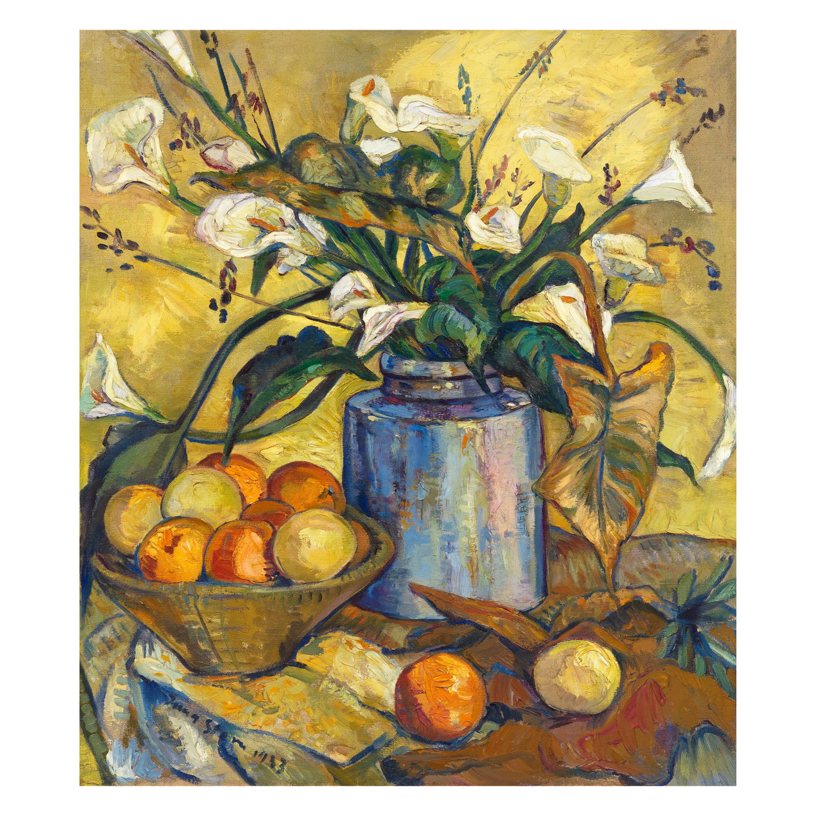 Irma Stern (South African, 1894-1966) Still Life with Calla Lilies and Fruit (1 of 1)