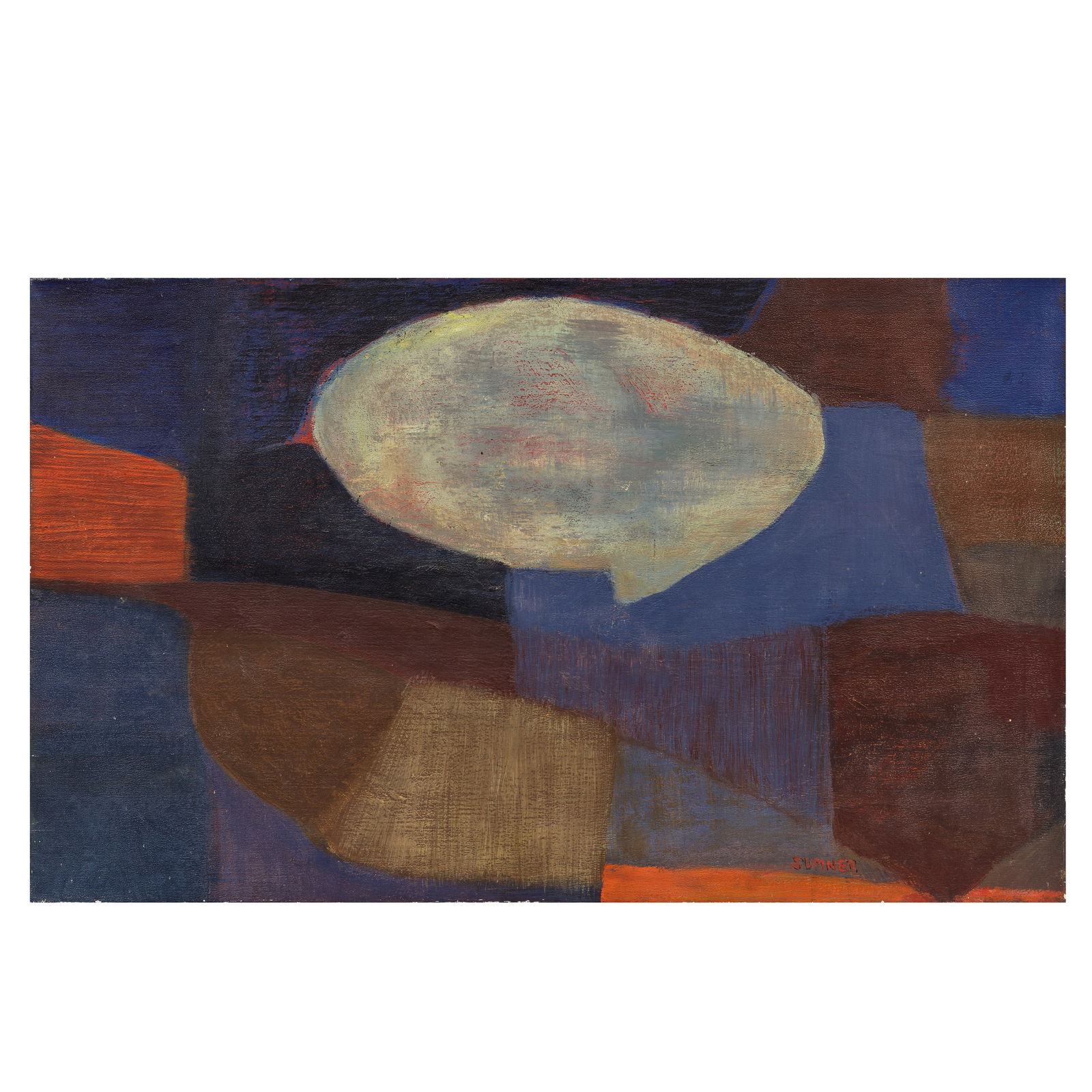 Maud Frances Eyston Sumner (South African, 1902-1985) Oasis (unframed): Maud Frances Eyston Sumner (South African, 1902-1985) Oasis signed 'SUMNER' (lower right) oil on canvas 33.5 x 56cm (13 3/16 x 22 1/16in). (unframed) Footnotes: Provenance Ac