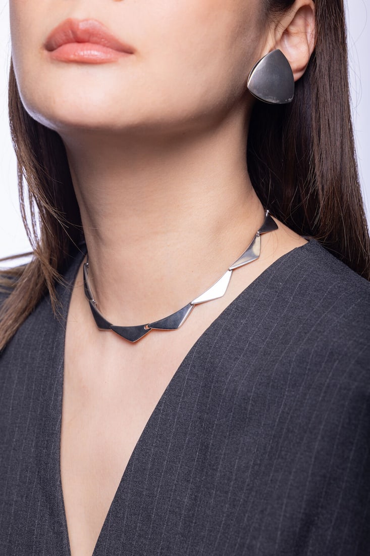 GEORG JENSEN AND VARIOUS MAKERS: STAINLESS STEEL WATCH, AND GROUP OF STERLING SILVER JEWELLERY (6) - 2