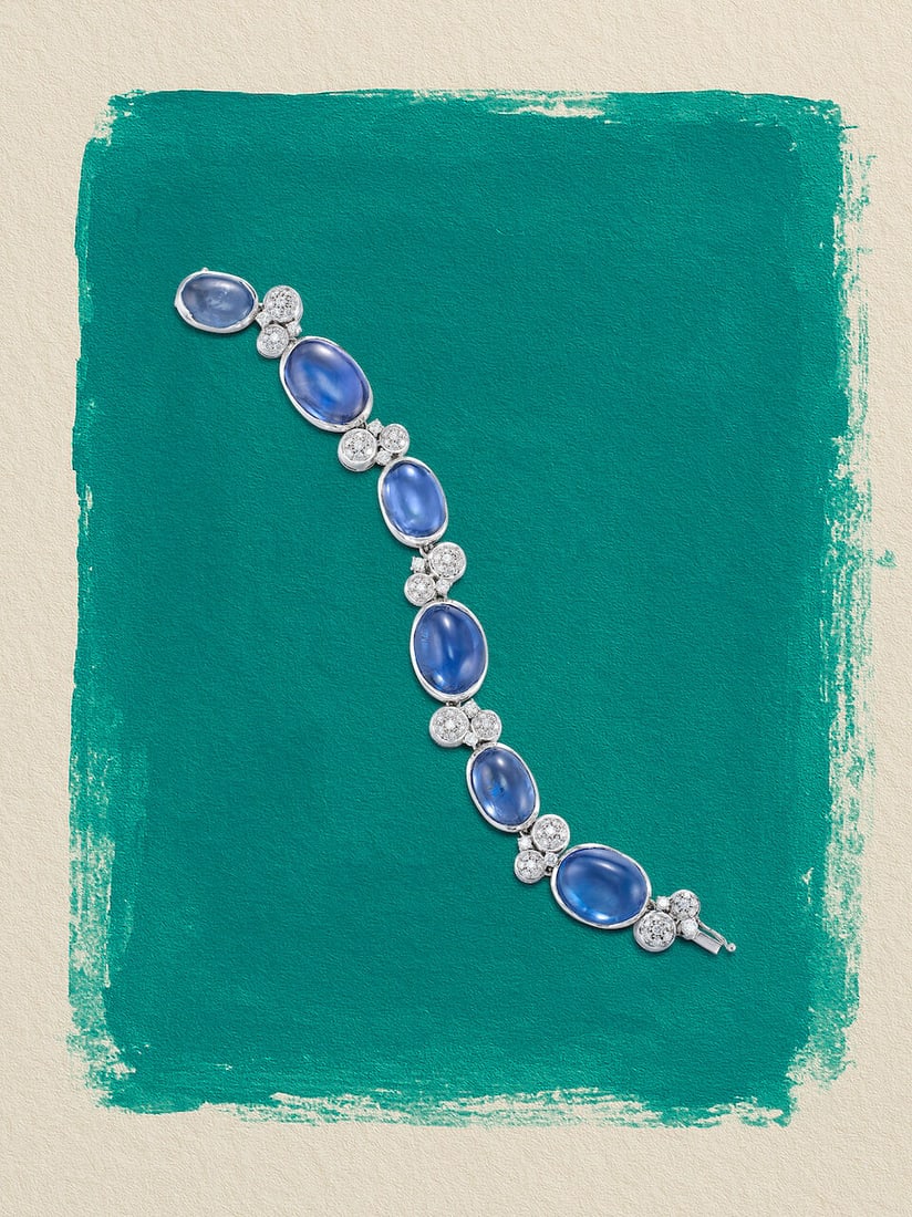 SAPPHIRE AND DIAMOND BRACELET: SAPPHIRE AND DIAMOND