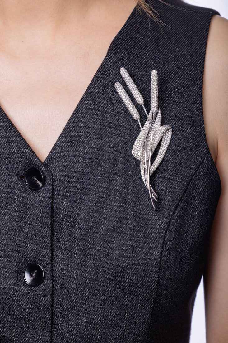 DIAMOND 'WHEAT' BROOCH - 2