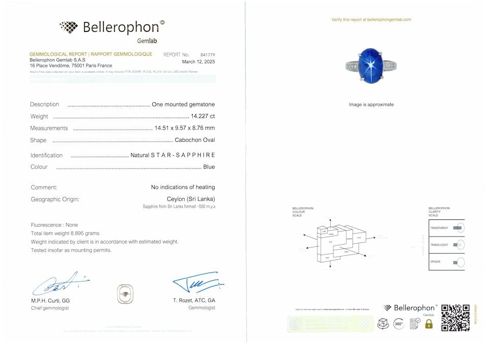 STAR SAPPHIRE AND DIAMOND RING - 5