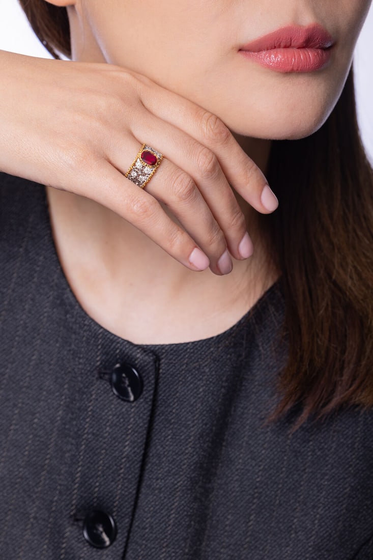 RUBY AND DIAMOND RING - 2