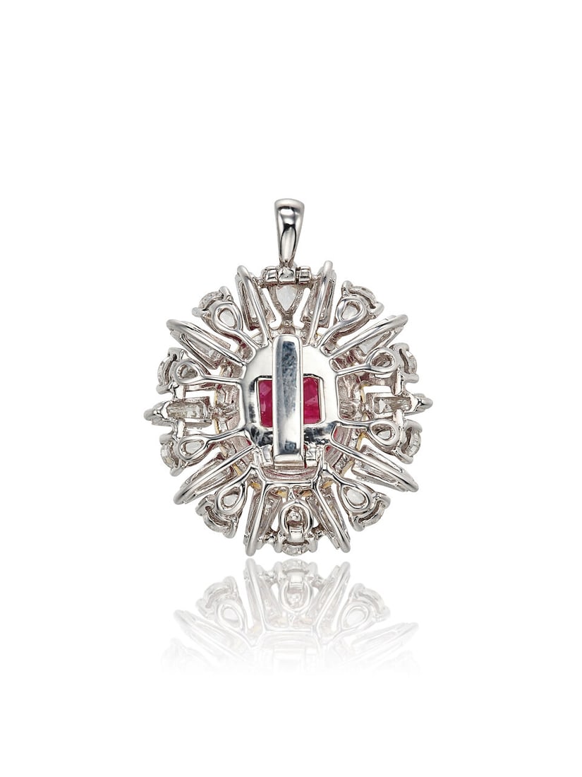 RUBY AND DIAMOND RING/PENDANT - 6