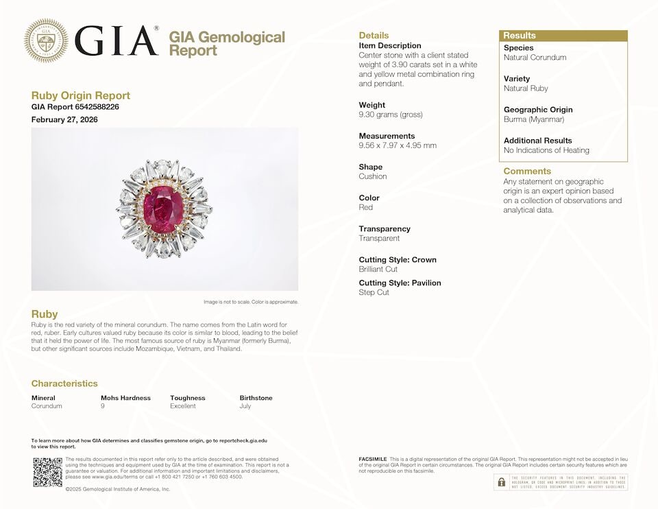 RUBY AND DIAMOND RING/PENDANT - 8