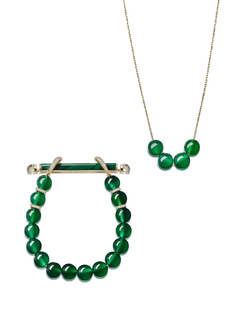 ANANYA: MULTI-GEM AND DIAMOND 'CHAKRA' BRACELET; AND UNSIGNED GEM-SET NECKLACE (2): ANANYA: MULTI-GEM AND DIAMOND 'CHAKRA' BRACELET; AND UNSIGNED GEM-SET