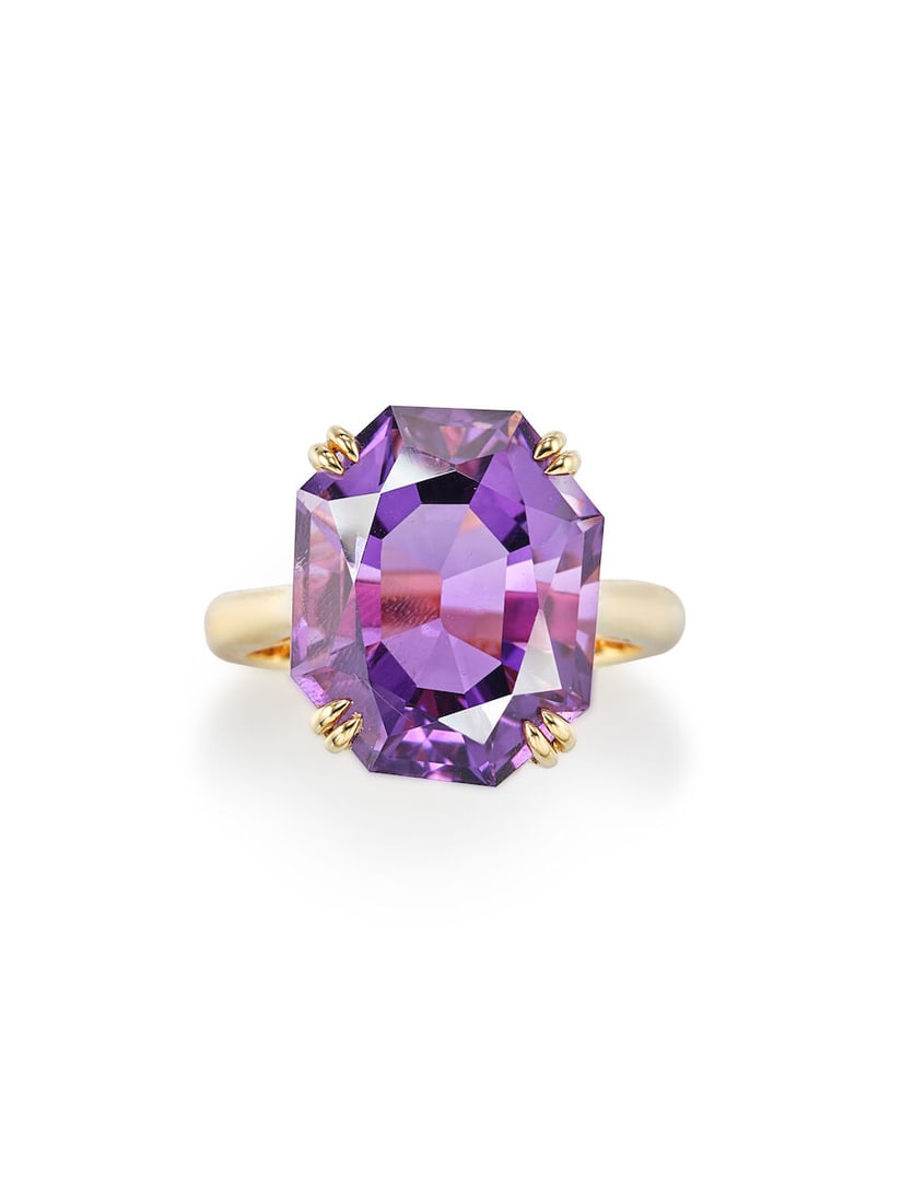 AMETHYST RING: AMETHYST RING 11.98克拉天然未經處理紫水晶戒指 Certificate: Bellerophon, amethyst, natural, 11.980cts, vivid purple,