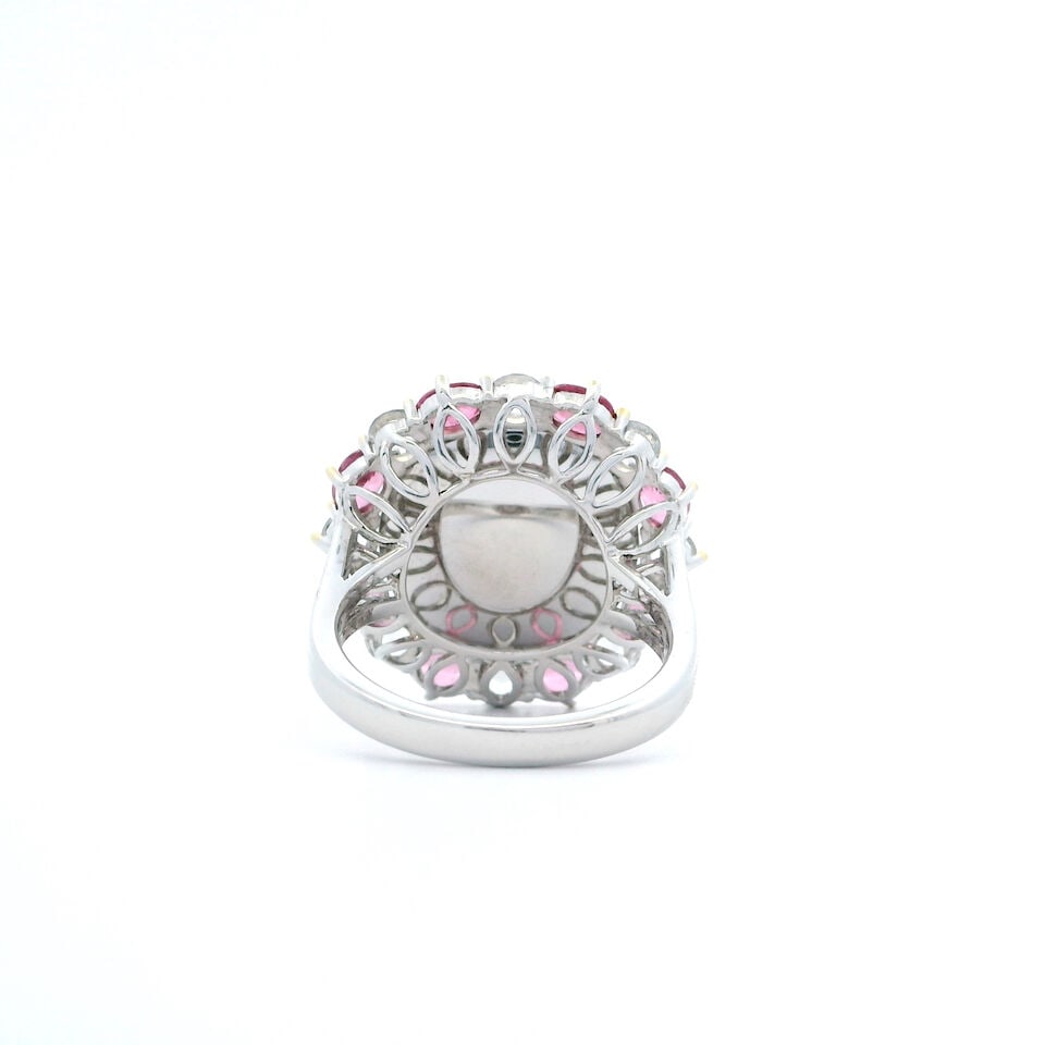 MOONSTONE AND GEM-SET RING - 4