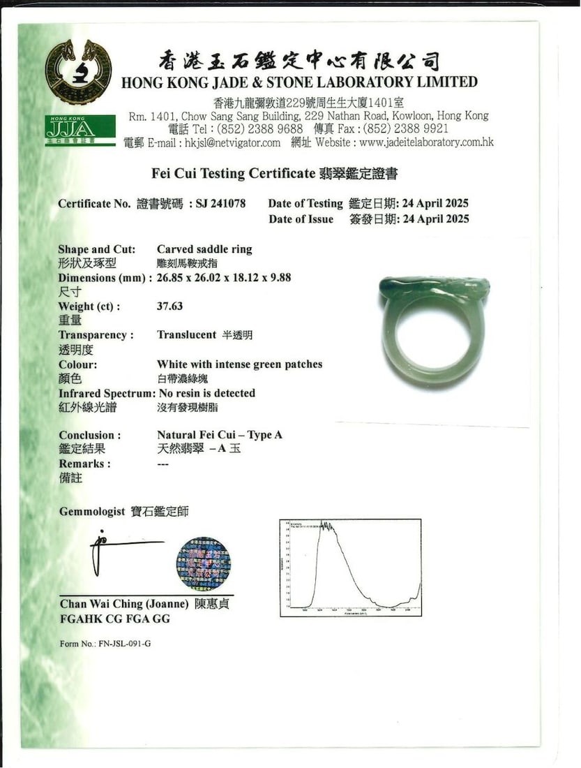 JADEITE 'SADDLE' RING - 5