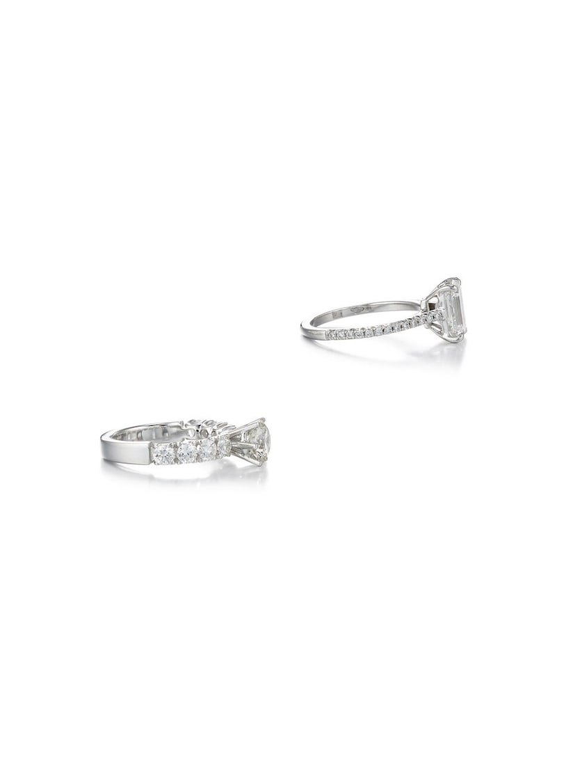 TWO DIAMOND SOLITAIRE RINGS (2) - 3