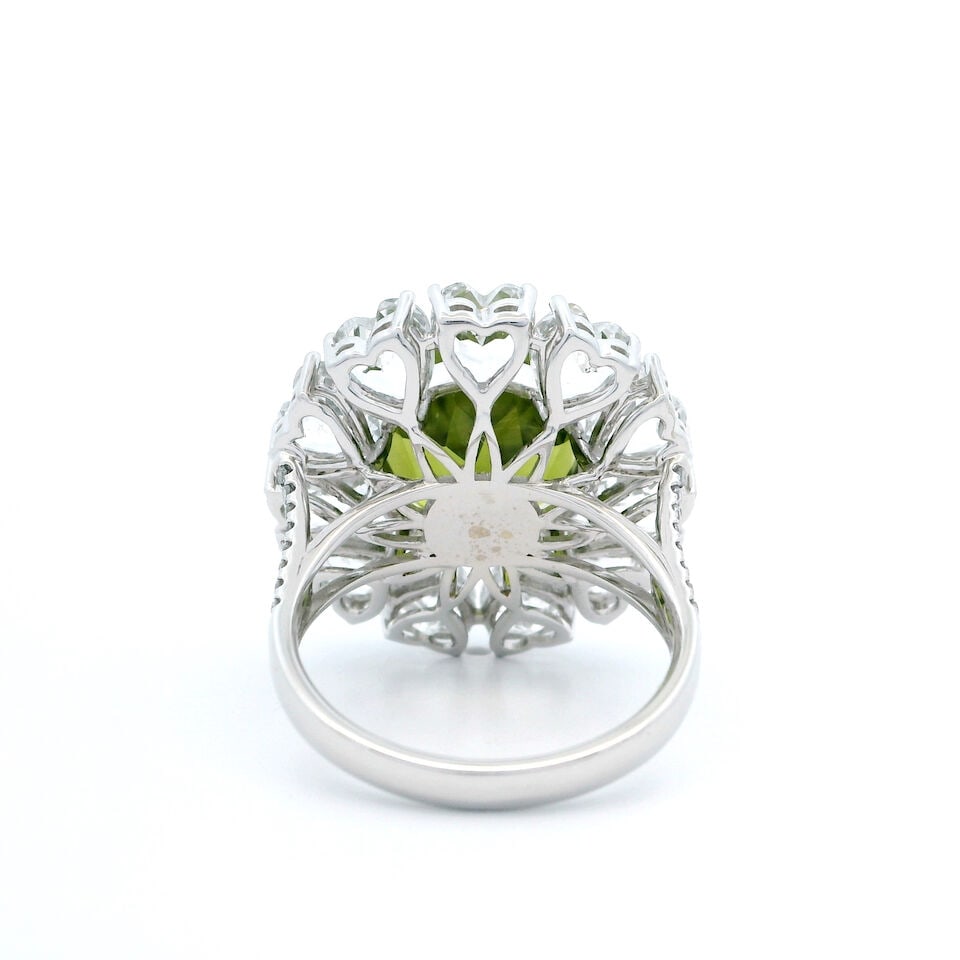 PERIDOT, TOPAZ AND DIAMOND RING - 4