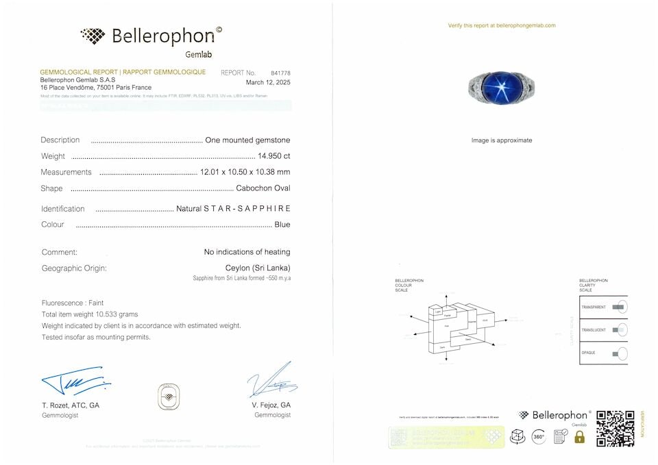 STAR SAPPHIRE AND DIAMOND RING - 5