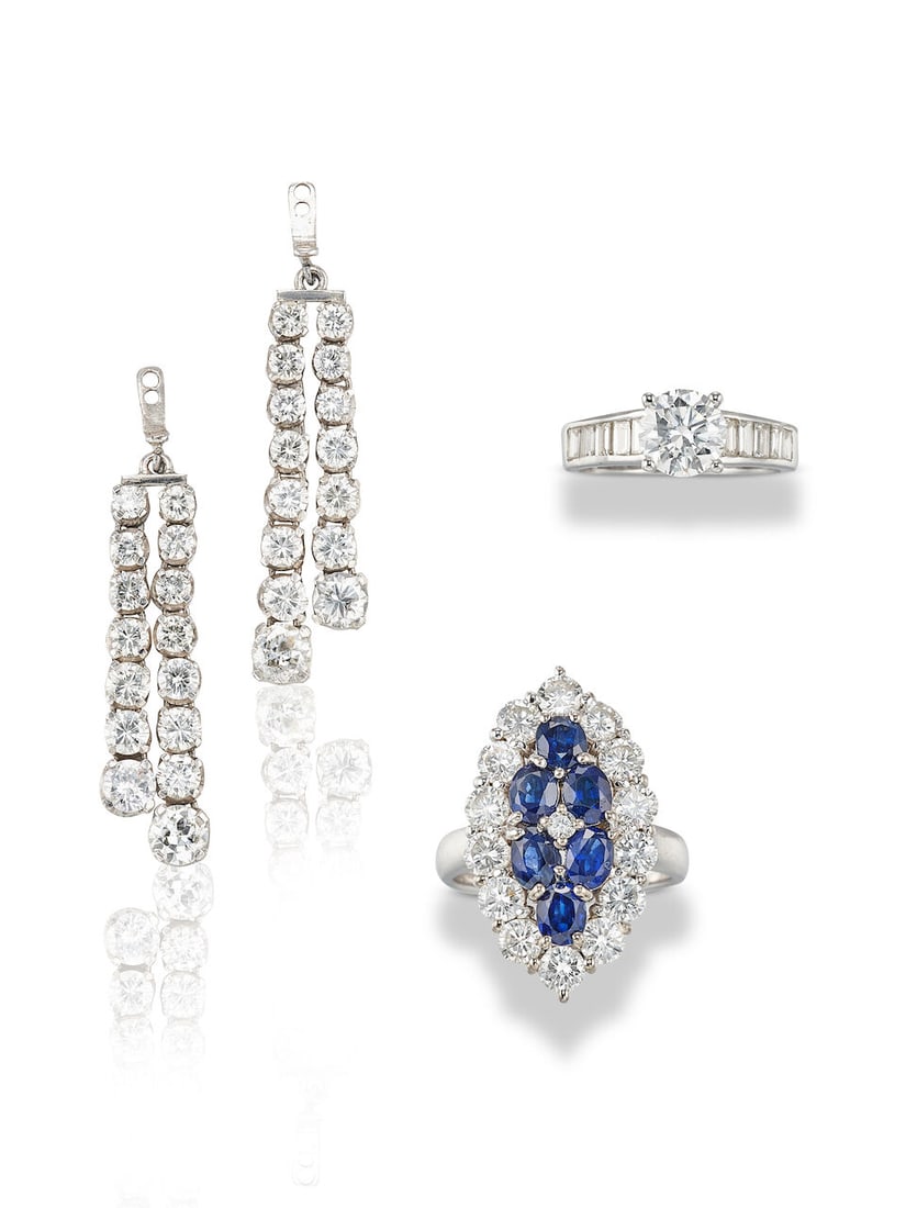 GROUP OF GEM-SET AND DIAMOND JEWELLERY (3) (1 of 4)