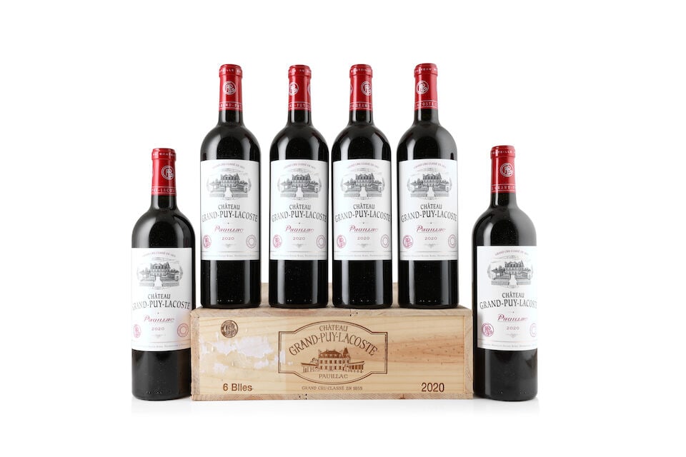 Château Grand-Puy-Lacoste, 2020 (18 x 750ml): Château Grand-Puy-Lacoste, 2020 (18 x 750ml) Region: Pauillac Packaging: 3 x original wooden cases This lot is subject to the following lot symbols: Δ Δ VAT at the prevailing rate on