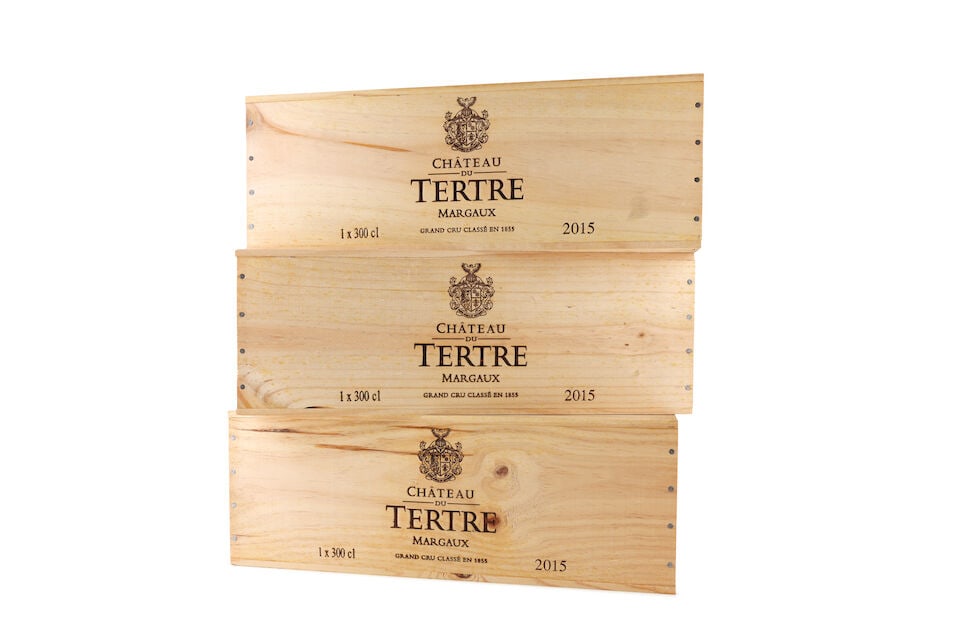 Château du Tertre, 2015 (3 x 3 litre): Château du Tertre, 2015 (3 x 3 litre) Region: Margaux Packaging: 3 x individual wooden cases This lot is subject to the following lot symbols: Δ Δ VAT at the prevailing rate on Hammer P