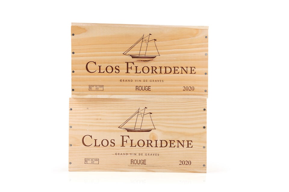 Clos Floridène, 2020 (60 x 750ml): Clos Floridène, 2020 (60 x 750ml) Region: Graves Packaging: 10 x original wooden cases This lot is subject to the following lot symbols: Δ Δ VAT at the prevailing rate on Hammer Price
