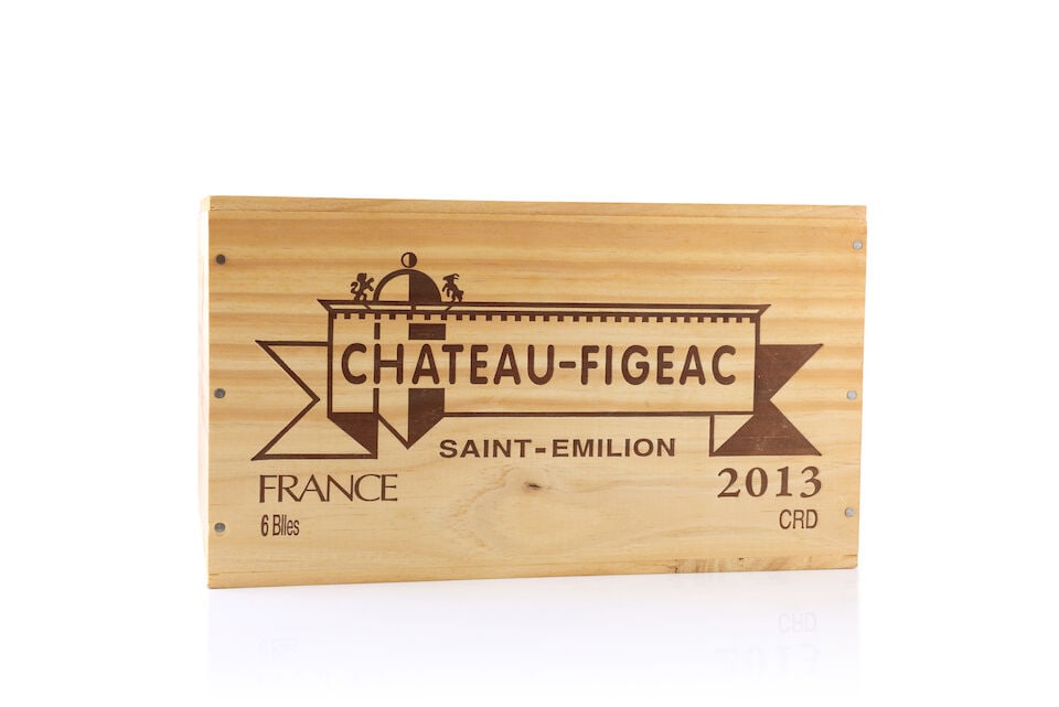 Château Figeac, 2013 (6 x 750ml): Château Figeac, 2013 (6 x 750ml) Region: St. Emilion Packaging: original wooden case This lot is subject to the following lot symbols: Δ Δ VAT at the prevailing rate on Hammer Price