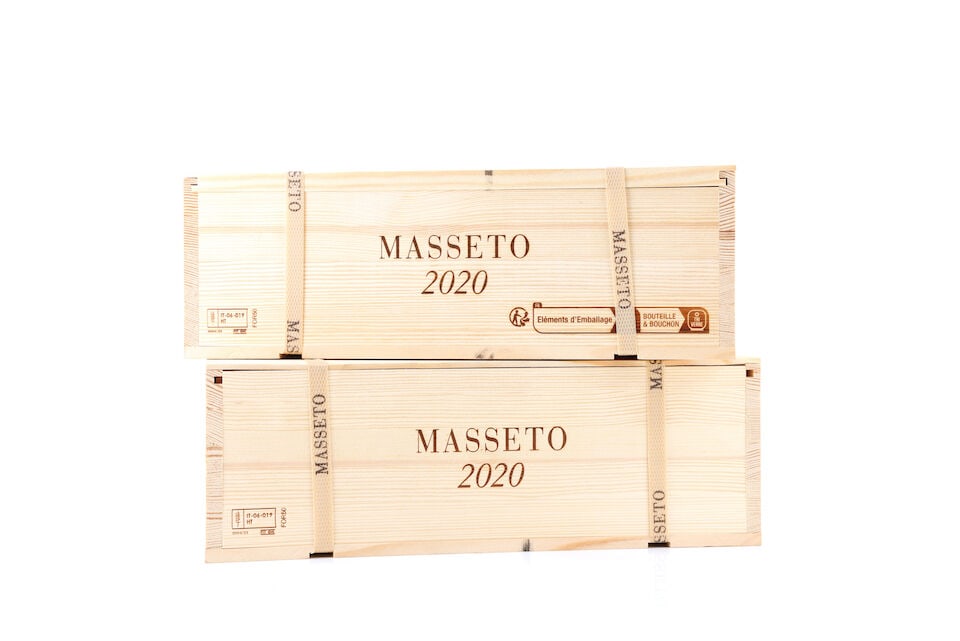 Masseto, 2020 (6 x 750ml): Masseto, 2020 (6 x 750ml) Region: Tuscany Packaging: 2 x original wooden cases This lot is subject to the following lot symbols: Δ Δ VAT at the prevailing rate on Hammer Price and Buyer's Pr