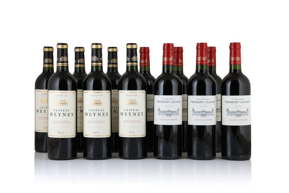 Château Meyney, 2015 (12 x 750ml) Château Tronquoy Lalande, 2018 (12 x 750ml): Château Meyney, 2015 (12 x 750ml) Region: St. Estèphe Packaging: original wooden case Château Tronquoy Lalande, 2018 (12 x 750ml) Region: St. Estèphe Packaging: original wooden