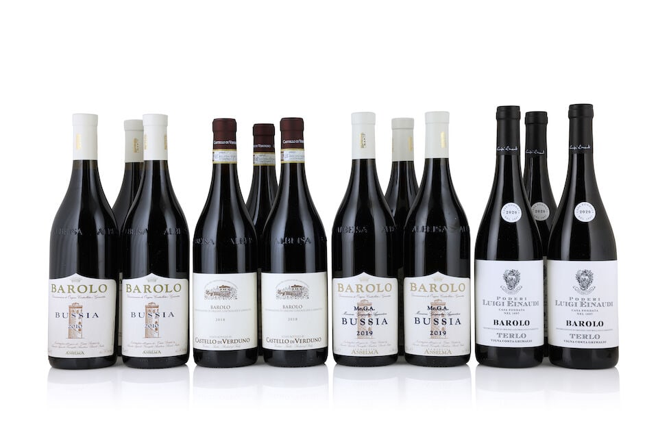 Luigi Einaudi, Barolo, Terlo Costa Grimaldi, 2020 (6 x 750ml) Famiglia Anselma, Barolo, Bussia, ...: Luigi Einaudi, Barolo, Terlo Costa Grimaldi, 2020 (6 x 750ml) Region: Piedmont Packaging: original carton Famiglia Anselma, Barolo, Bussia, 2010 (6 x 750ml) Region: Piedmont Packaging: original wooden