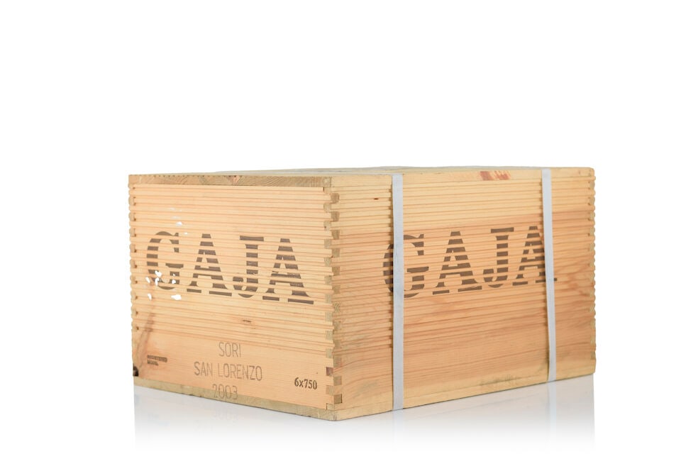 Gaja Barbaresco Sorì San Lorenzo, 2003 (6 x 750ml): Gaja Barbaresco Sorì San Lorenzo, 2003 (6 x 750ml) Region: Piedmont Packaging: original wooden case This lot is subject to the following lot symbols: † † VAT at the prevailing rate