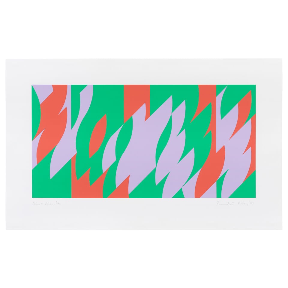 Bridget Riley (British, born 1931) About Lilac Screenprint in colours, 2007, on Fabriano 5 wove ... (1 of 2)