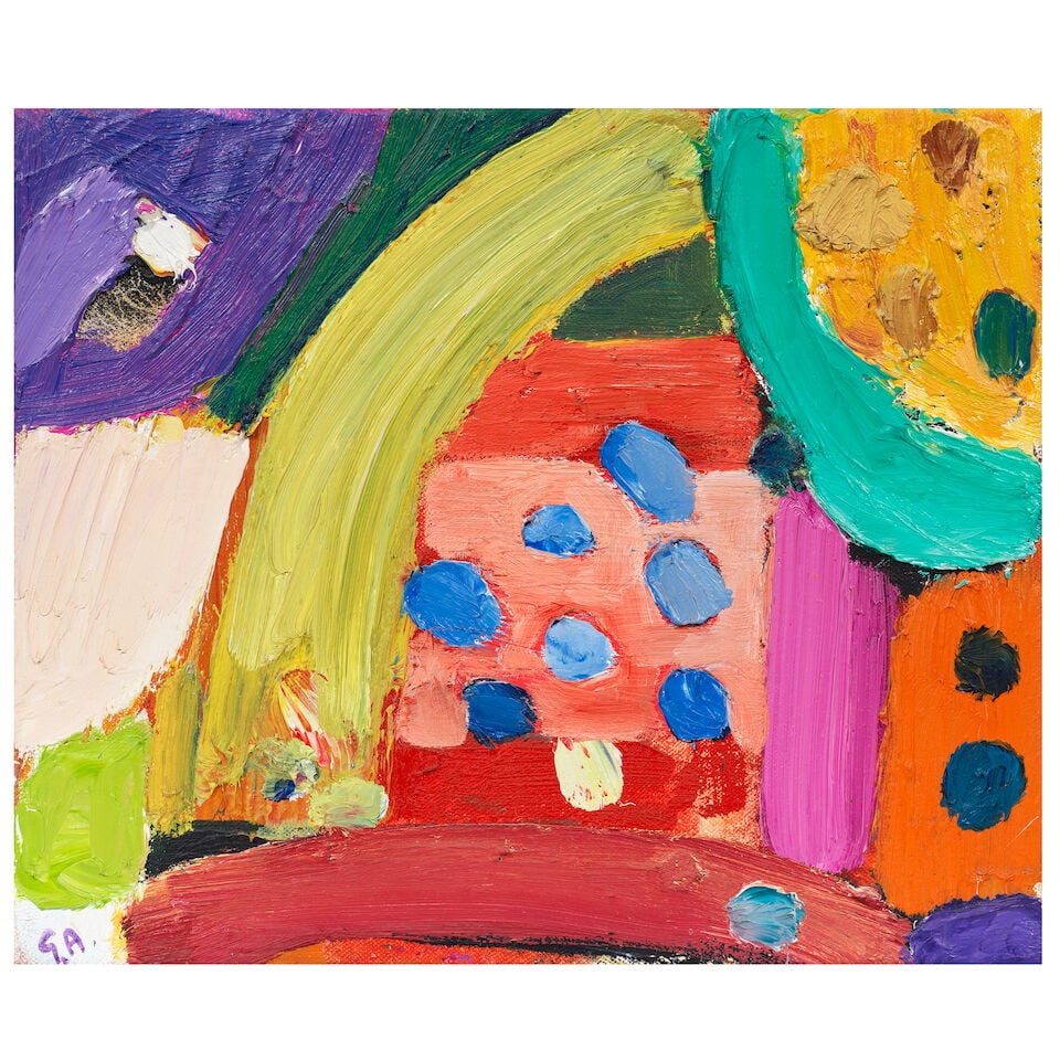 Gillian Ayres C.B.E., R.A., R.W.A.(Hons) (British, 1930-2018) Poppydom 25.6 x 30.2 cm. (10 x 12 ... (1 of 3)