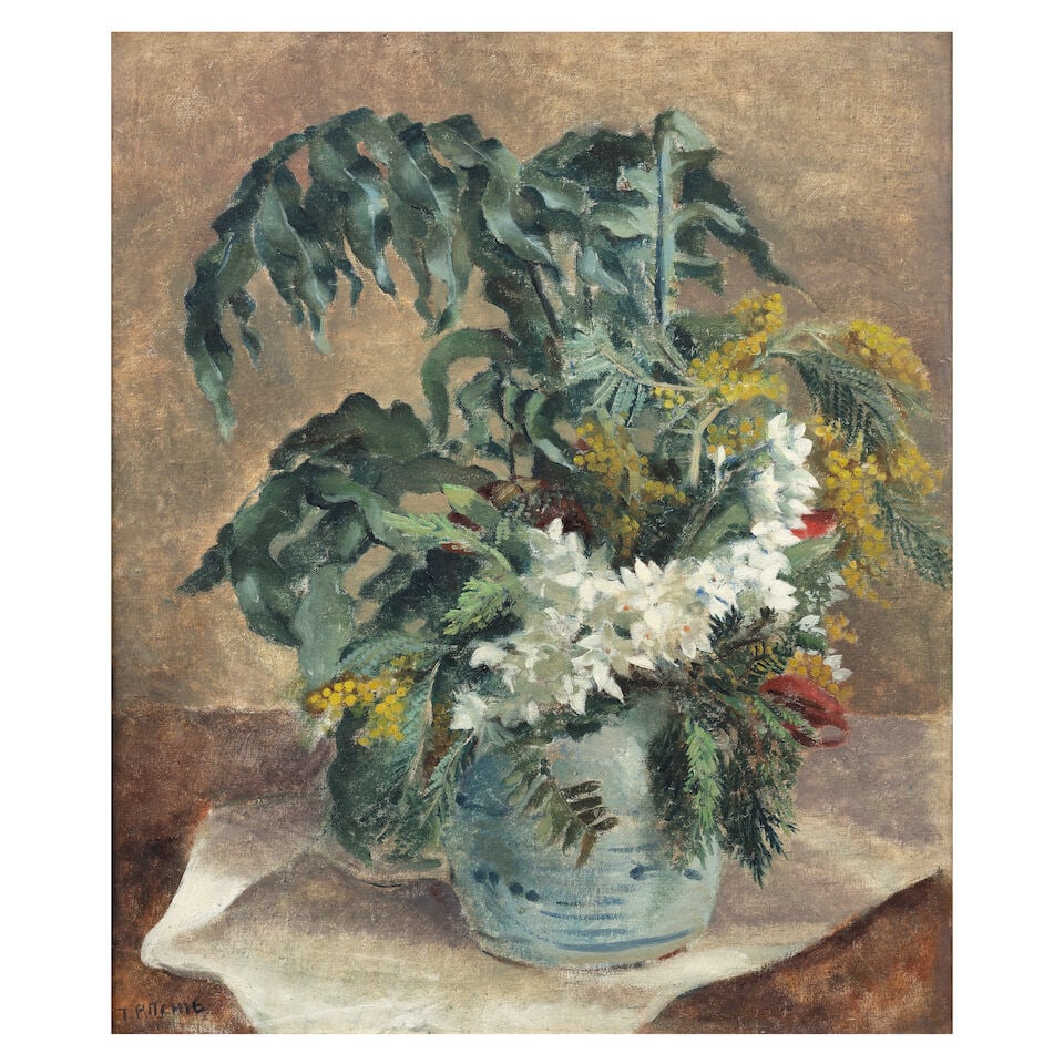 Trekkie Parsons (British, 1902-1995) Still life with mimosa 61 x 50.8 cm. (24 x 20 in.) (1 of 4)