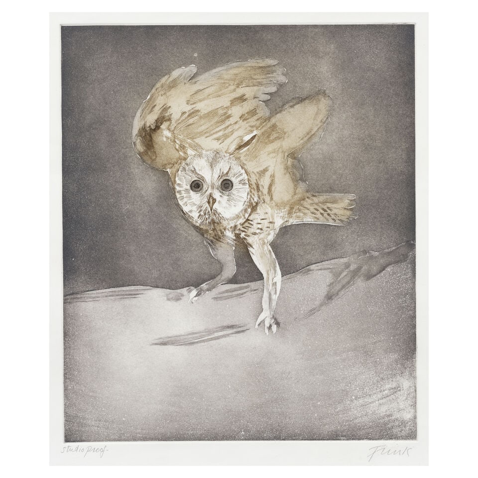 Dame Elisabeth Frink R.A. (British, 1930-1993) Long-Eared Owl, from Six Owls Etching with aquati... (1 of 3)
