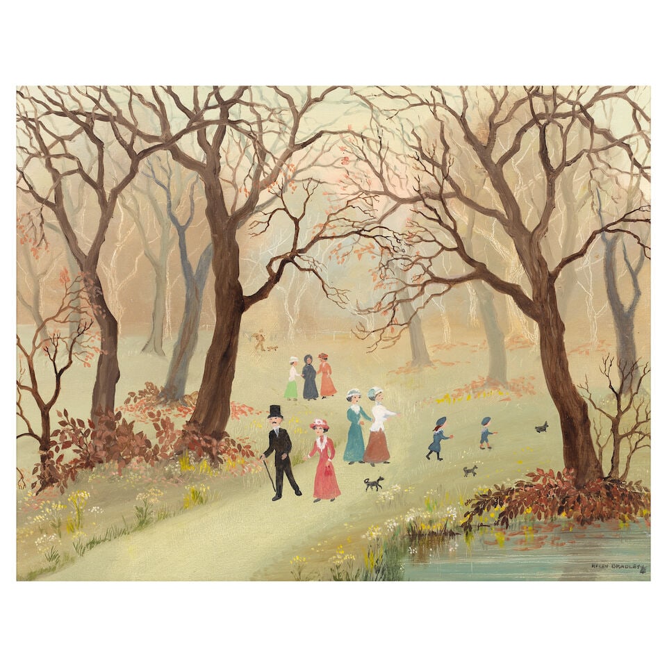 Helen Bradley (British, 1900-1979) Going Through the Woods at Blackpool 39 x 50.5 cm. (15 3/8 x ... (1 of 3)
