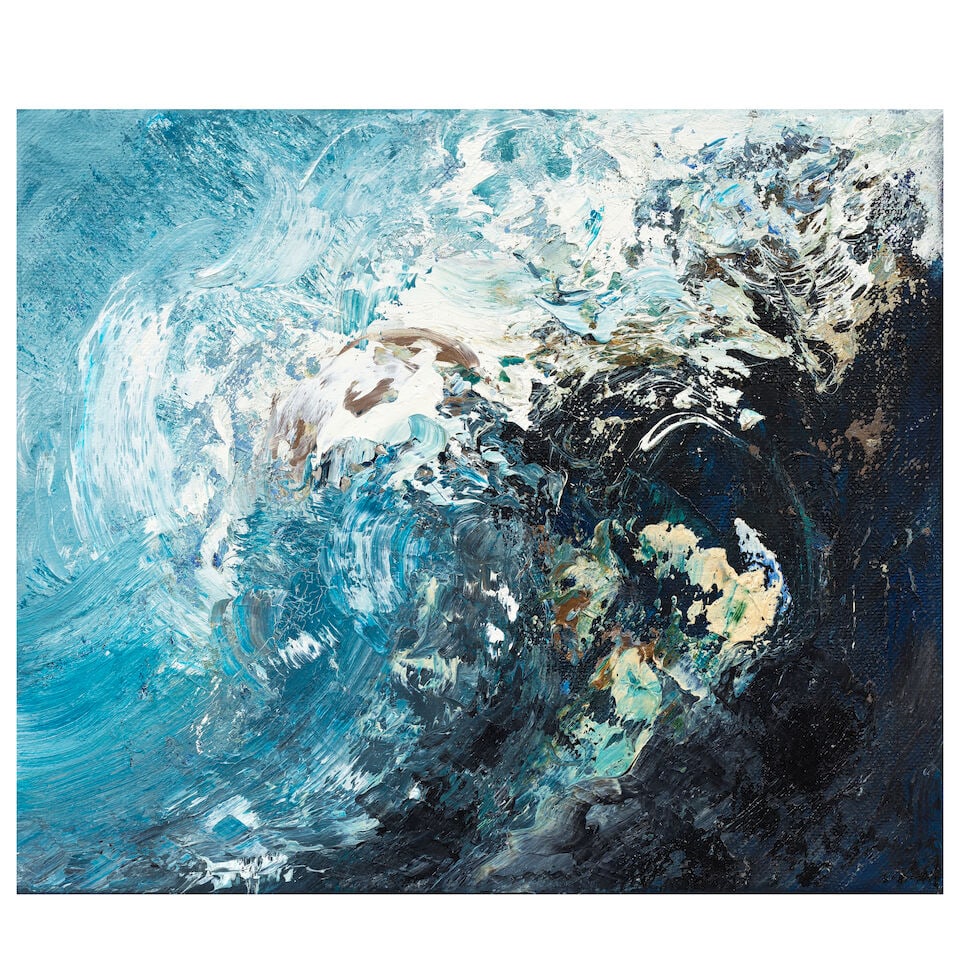 Maggi Hambling (British, born 1945) Dissolving Summer Wave 25 x 30 cm. (9 3/4 x 11 3/4 in.) (1 of 3)