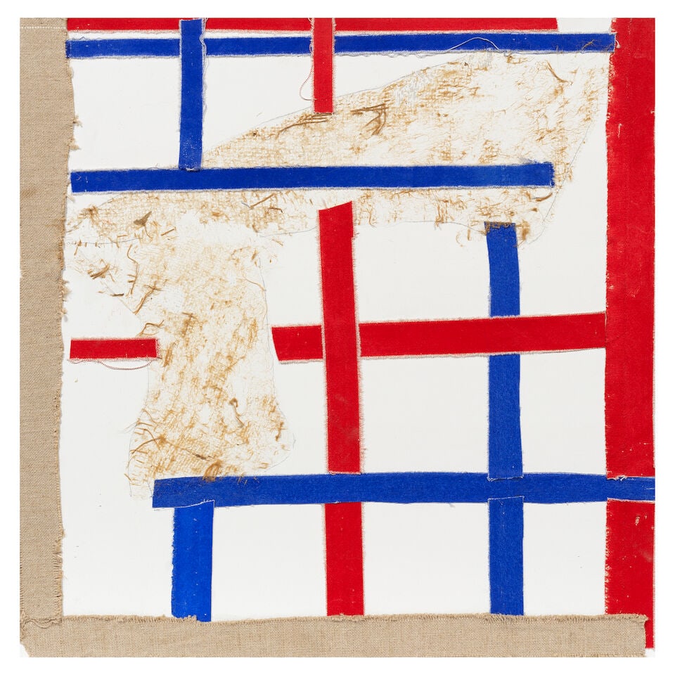 Sandra Blow R.A. (British, 1925-2006) Side View 60 x 60 cm. (23 5/8 x 23 5/8 in.) (unframed): Sandra Blow R.A. (British, 1925-2006) Side View signed, titled and dated 'Blow 2006/SIDE VIEW', and stamped with studio stamp (verso) mixed media collage on canvas 60 x 60 cm. (23 5/8 x 23 5/8 in.) (u