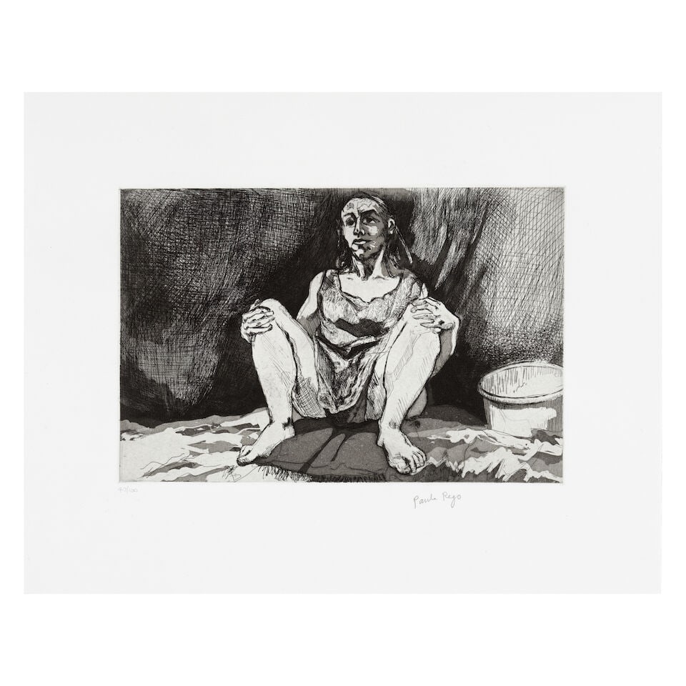 Dame Paula Rego R.A. (British, 1935-2022) Untitled Etching with aquatint, 2000, on Somerset wove...: Dame Paula Rego R.A. (British, 1935-2022) Untitled (Rosenthal 169) Etching with aquatint, 2000, on Somerset wove paper, signed and numbered 47/100 in pencil, printed by Paul Coldwell at Culford Press,