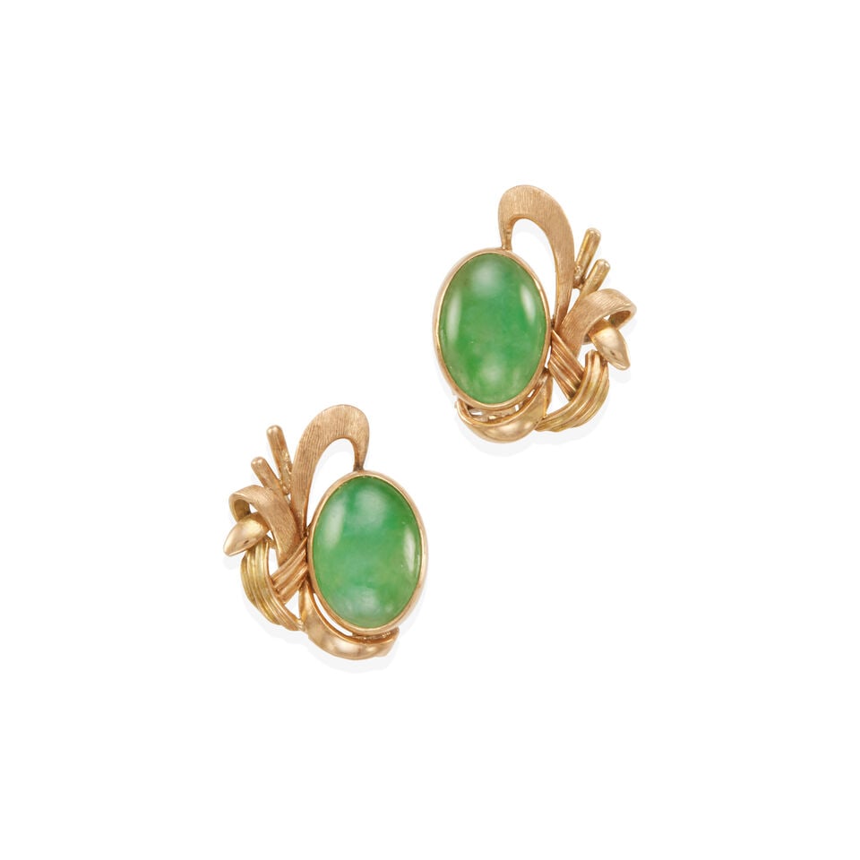 14K GOLD AND JADE EARRINGS (1 of 2)