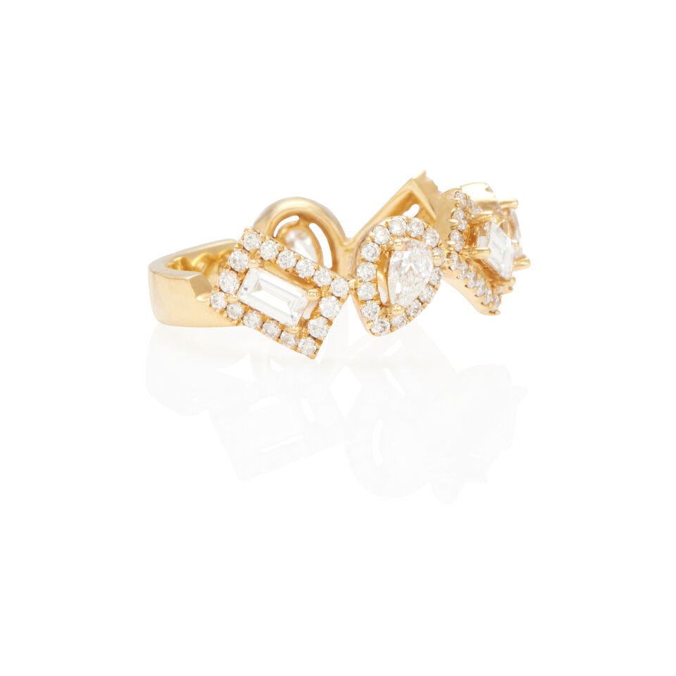 18K YELLOW GOLD AND DIAMOND RING - 2