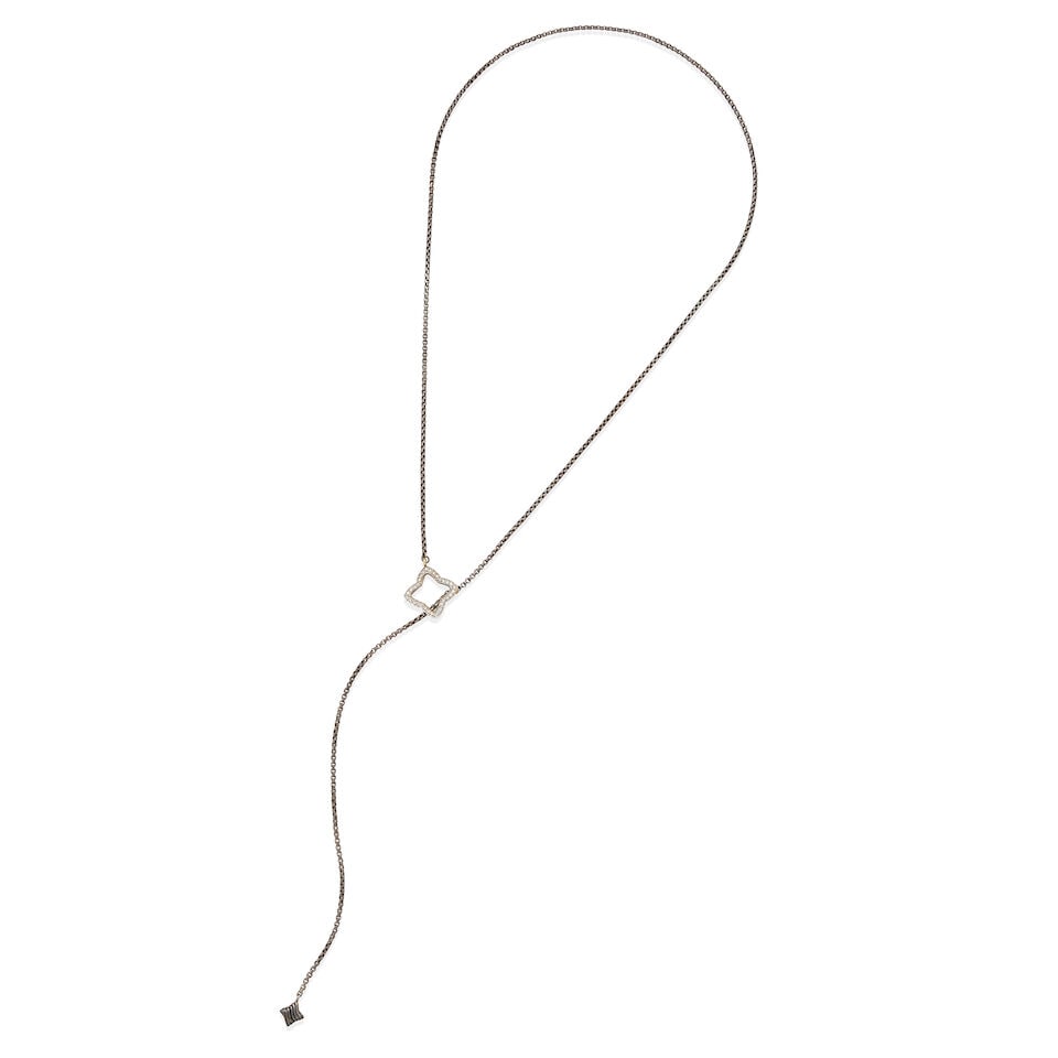 DAVID YURMAN: STERLING SILVER AND 18K GOLD AND DIAMOND NECKLACE: DAVID YURMAN: STERLING SILVER AND 18K GOLD AND DIAMOND NECKLACE • Sterling silver and 18k yellow gold • Numerous round diamonds weighing approximately 0.15 - 0.20 carats total •