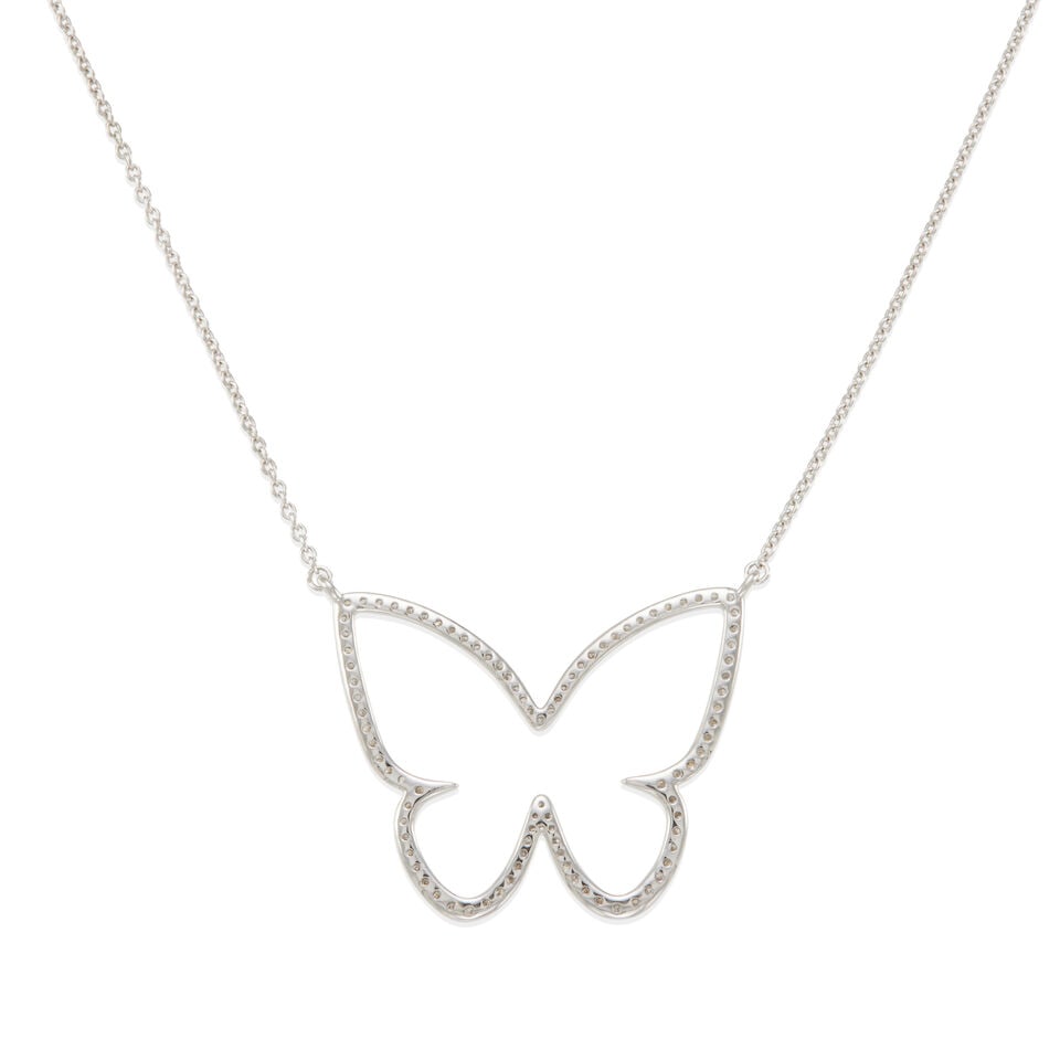 18K GOLD AND DIAMOND BUTTERFLY NECKLACE - 2