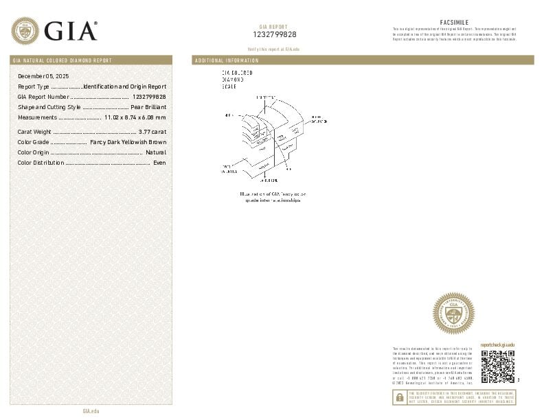 14K GOLD AND FANCY DARK YELLOWISH BROWN DIAMOND RING WITH GIA REPORT - 2