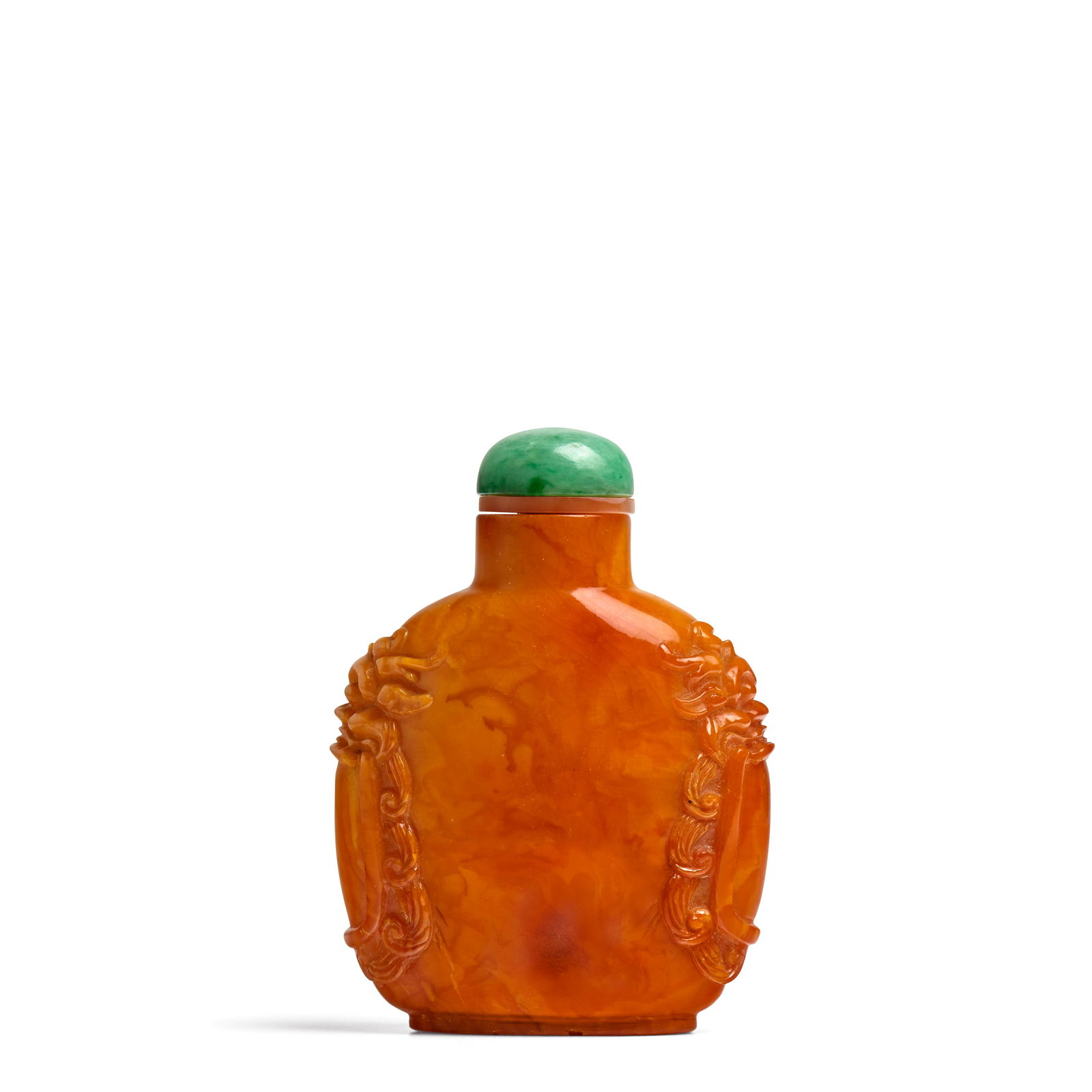 A BEESWAX-TONED BALTIC AMBER LARGE-HANDLED SNUFF BOTTLE 1790-1870 (1 of 1)