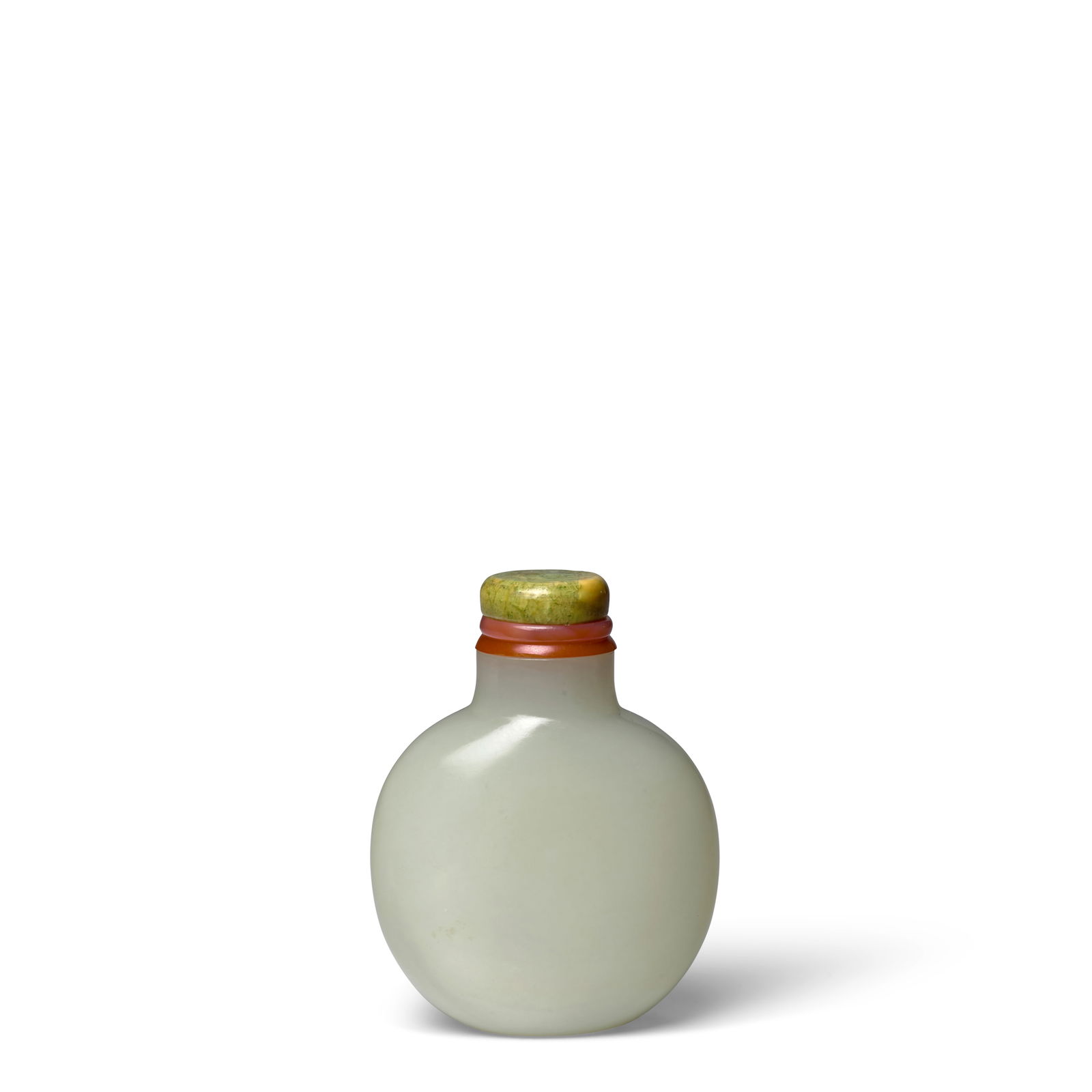 A ROUNDED PLAIN WHITE JADE SNUFF BOTTLE 1750-1820 (1 of 1)