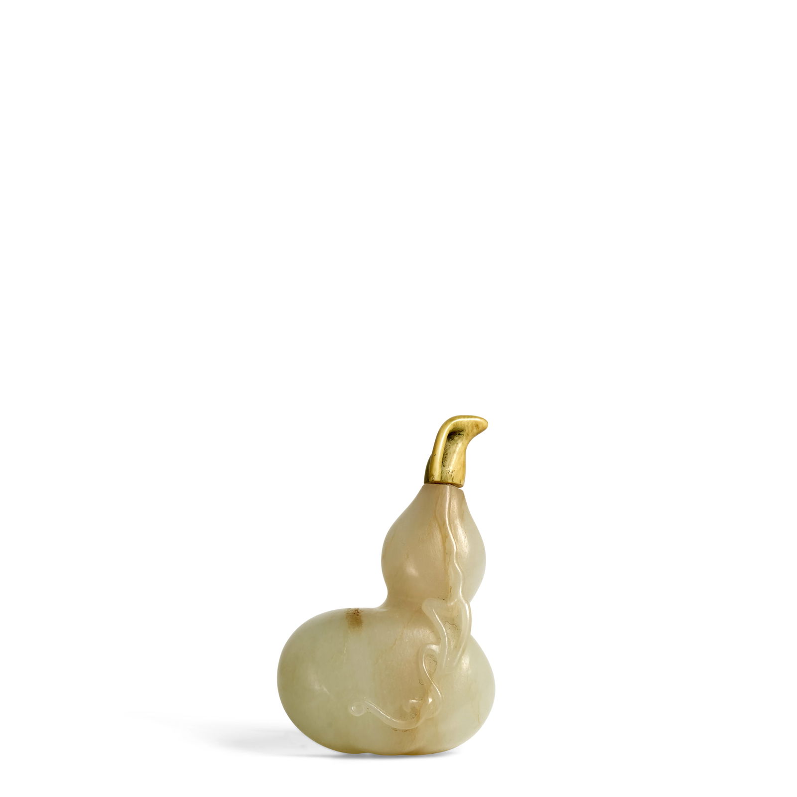 AN UNUSUAL GOURD-FORM WHITE AND RUSSET JADE SNUFF BOTTLE 1740-1800 (1 of 1)