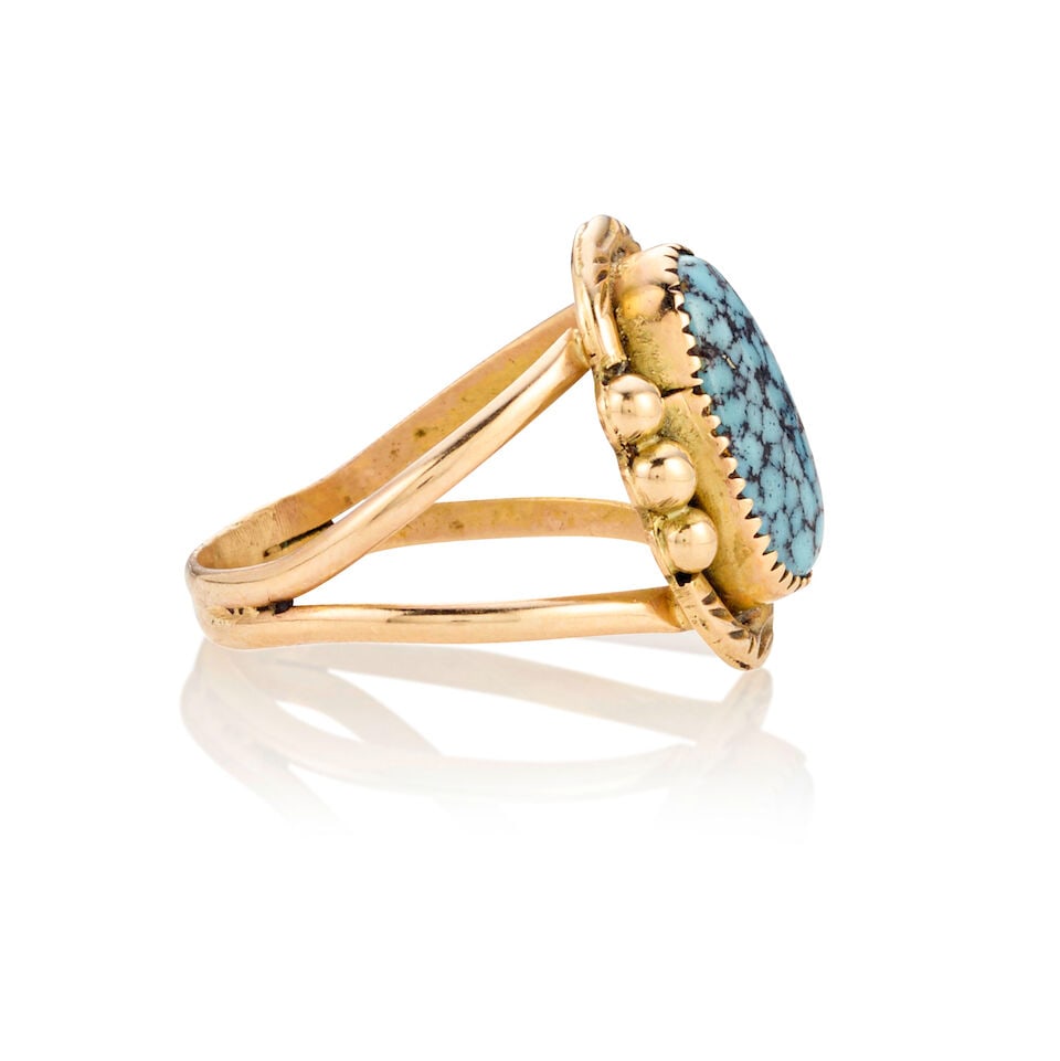 A Jim Myrtle gold and turquoise ring - 3