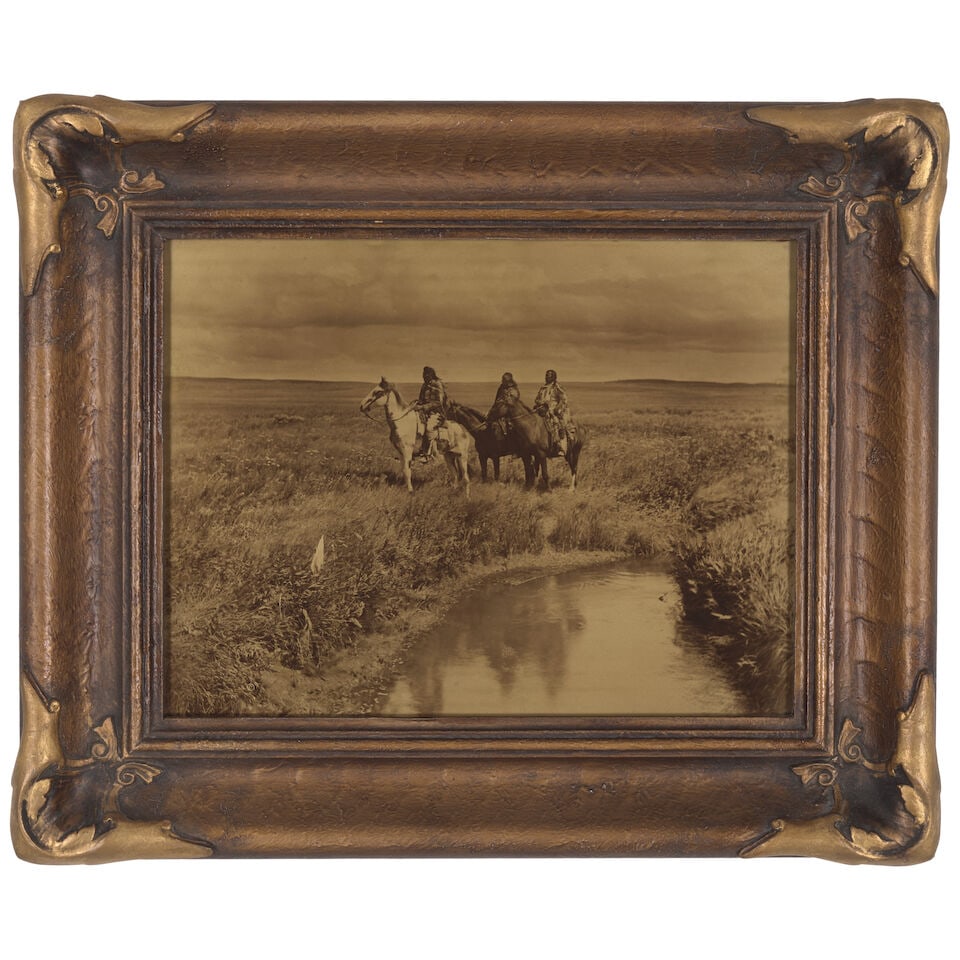 An Edward S. Curtis orotone, 'Three Chiefs, Piegan' (1 of 2)