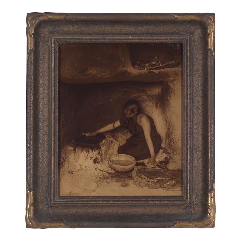 An Edward S. Curtis orotone, 'The Piki Maker' (1 of 2)